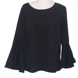 H Halston Black flounce bell sleeve Beautiful Top perfect for winter 🥶 weather